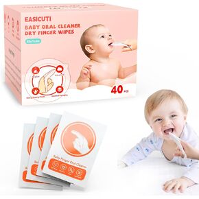 EASICUTI Upgrade Baby Tongue Cleaner, 52PCS Newborn Baby Toothbrush, Baby Oral Cleaner, Disposable Infant Toothbrush Baby Mouth Cleaner, Gum Cleaner Stick Dental Care for 0-36M+ 2 Finger Toothbrush