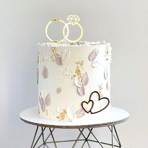 Diamond Ring Cake Topper, Acrylic Gold Wedding Cake Decoration, Marriage Proposal, Engagement Bridal Shower, Anniversary, Birthday Party Decoration Supplies