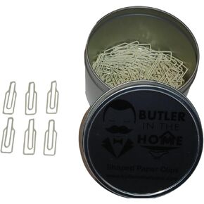 Butler in the Home 100 Count Wine Bottle Shaped Paper Clips Great for Paper Clip Collectors or Office Gift - Comes in Round Tin with Lid and Gift Box (Red)