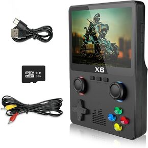 Ugonetend Retro Handheld Game Console with 32G Card Support 11+ Emulators, 3.5-inch IPS Screen, Portable Retro Gaming Console Supports 10,000+ Games and TV Outputs (black)