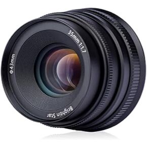 Brightin Star 35mm F1.7 Large Aperture APS-C Manual Focus Prime Fixed Mirrorless Camera Lens (Black)