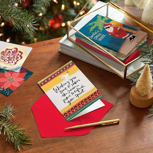 Hallmark Mahogany Christmas Card Assortment (24 Cards and Envelopes) Black Santa Claus, Let's Get Merry in Saudi Arabia