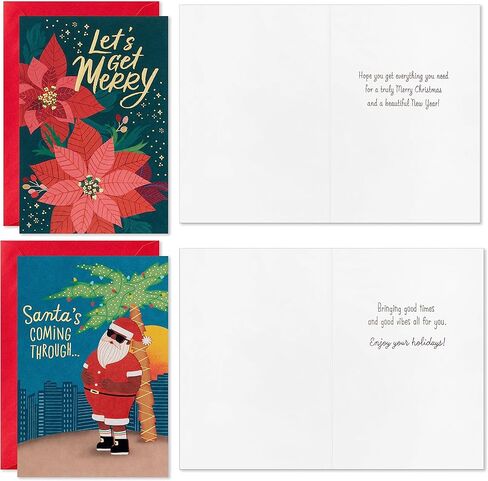 Hallmark Mahogany Christmas Card Assortment (24 Cards and Envelopes) Black Santa Claus, Let's Get Merry in Saudi Arabia