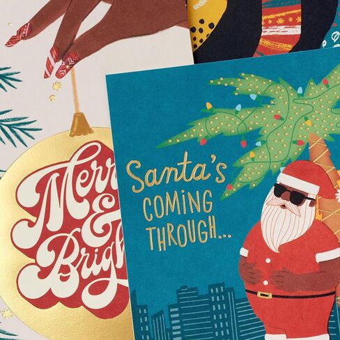 Hallmark Mahogany Christmas Card Assortment (24 Cards and Envelopes) Black Santa Claus, Let's Get Merry in Saudi Arabia