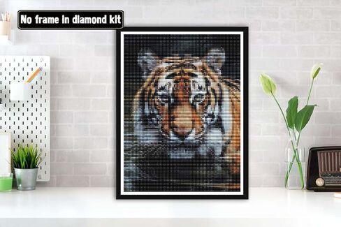 Bimkole 5D Diamond Painting Kits Tiger, Full Drill Animal DIY Rhinestone Embroidery Set Paint with Diamonds Art by Number Kits Cross Stitch Home Wall Craft Decoration 12x16 inch in Saudi Arabia