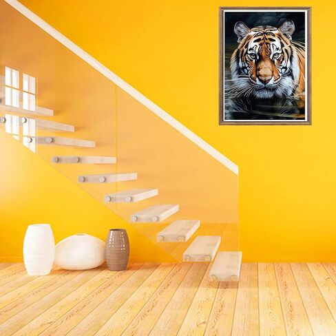 Bimkole 5D Diamond Painting Kits Tiger, Full Drill Animal DIY Rhinestone Embroidery Set Paint with Diamonds Art by Number Kits Cross Stitch Home Wall Craft Decoration 12x16 inch in Saudi Arabia