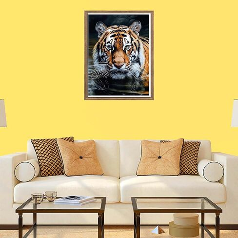 Bimkole 5D Diamond Painting Kits Tiger, Full Drill Animal DIY Rhinestone Embroidery Set Paint with Diamonds Art by Number Kits Cross Stitch Home Wall Craft Decoration 12x16 inch in Saudi Arabia