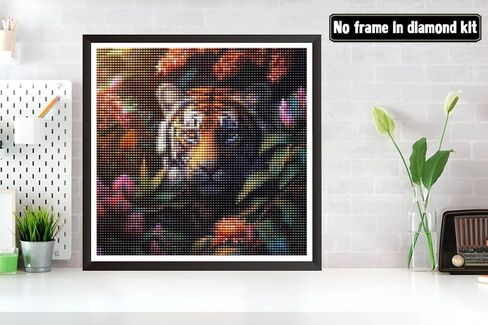 Bimkole 5D Diamond Painting Kits Tiger, Full Drill Animal DIY Rhinestone Embroidery Set Paint with Diamonds Art by Number Kits Cross Stitch Home Wall Craft Decoration 12x16 inch in Saudi Arabia