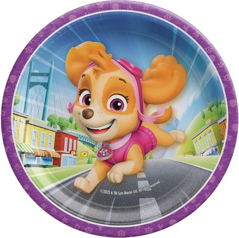Amscan Paw Patrol -Skye 7" Plates and Beverage Napkins Serves 16 | Officially Licensed | Includes Happy Birthday Button | Bundle of 3 Items Party Supplies Pack For Desert, Cake and more in Saudi Arabia