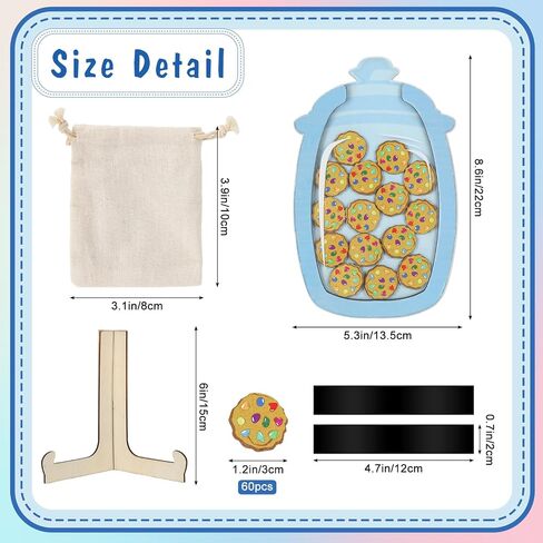 60pcs Cookies Magnetic Reward Jar, Tokens Reward Jars Potty Training for Students Kids Behavior Management Tools Classroom Board Home School Office Supplies Decoration in Saudi Arabia