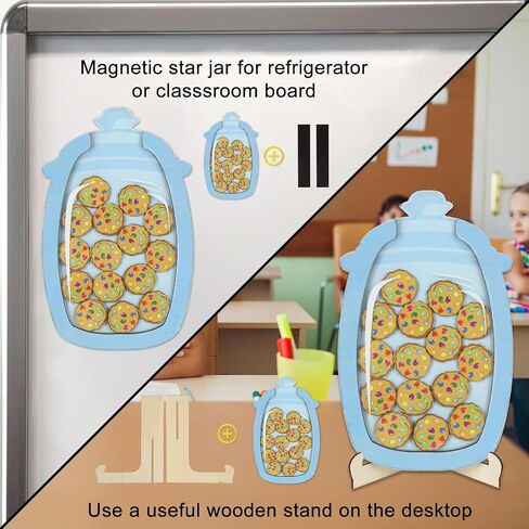 60pcs Cookies Magnetic Reward Jar, Tokens Reward Jars Potty Training for Students Kids Behavior Management Tools Classroom Board Home School Office Supplies Decoration in Saudi Arabia