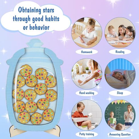 60pcs Cookies Magnetic Reward Jar, Tokens Reward Jars Potty Training for Students Kids Behavior Management Tools Classroom Board Home School Office Supplies Decoration in Saudi Arabia