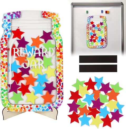 60pcs Cookies Magnetic Reward Jar, Tokens Reward Jars Potty Training for Students Kids Behavior Management Tools Classroom Board Home School Office Supplies Decoration in Saudi Arabia