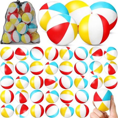 Blulu 75 Pcs Beach Stress Balls 2.5 Inch Mini Relief Stress Ball Colored Foam Ball Swimming Pool Game Toy with Storage Bag for School Carnival Reward Summer Birthday Party Favor(Colorful) in Kuwait