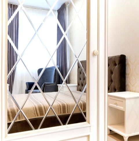 Wenqik Self Adhesive Mirror Paper Stickers for Walls Flexible Mirror Roll Stickers Sheets for Crafts Non Glass Peel and Stick for DIY Home Cabinet Bedroom Door Wall(12 x 79 Inch) in Kuwait