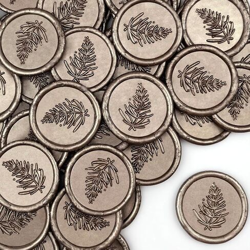 25Pcs Handmade Wax Seal Stickers - Wedding Invitation Wax Seal Stickers Self Adhesive Stickers for Wedding, Gift Wrap, Birthday Party, Christmas (Gray Blue Wax, Pines Style) in Saudi Arabia