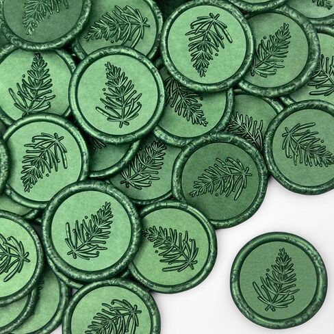 25Pcs Handmade Wax Seal Stickers - Wedding Invitation Wax Seal Stickers Self Adhesive Stickers for Wedding, Gift Wrap, Birthday Party, Christmas (Gray Blue Wax, Pines Style) in Saudi Arabia