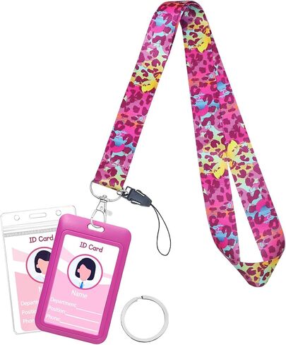 Lanyards for Id Badges Set, Teacher Lanyard with Colorful Badge Holder for Keys,Cute Key Lanyard for Women,Men,ID Card Holder for Office, School, Travel. (Blue Monarch Butterfly) in Saudi Arabia