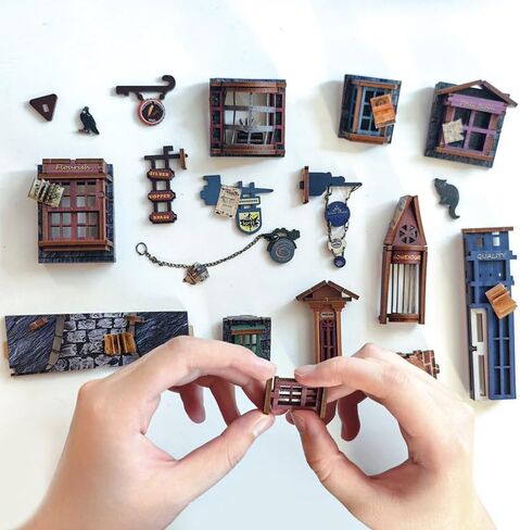 DIY Book Nook Kit,FLYNOVA Magic Miniature House Kit for Adults Teens & Beginners,3D Wooden Puzzle,Dollhouse Building Kit,Tiny House Model,Booknook Bookend Bookshelf Home Decor,Friends Gifts in Kuwait