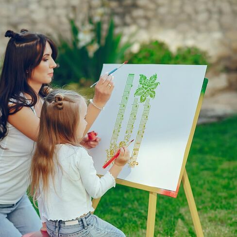 AFRITEE Floral Stencils for Crafts Reusable - 8 Pcs Large Texture Painting Stencils for Wood Furniture Decor, Butterfly Notes Painting Template for DIY Clothes Diary Canvas Creative Decoration in Saudi Arabia
