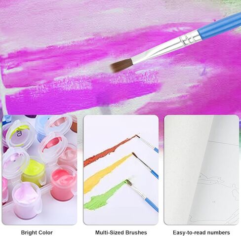 مجموعة طلاء المناظر الطبيعية بالأرقام من QENSPE للبالغين، الطلاء حسب الرقم على القماش للمبتدئين، مجموعات الطلاء الزيتي DIY المناسبة لتزيين الجدران المنزلية مقاس 16 × 20 بوصة in Kuwait