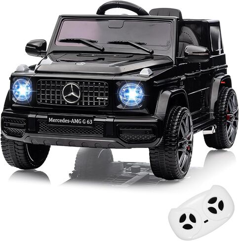 12V Kids Ride on Car, Licensed Mercedes Benz G63 Car for Kids w/Remote Control, Safety Lock, Soft Start, Wheels Suspension, LED Light, Bluetooth, Music Battery Powered Kids Cars to Drive, Red in Saudi Arabia