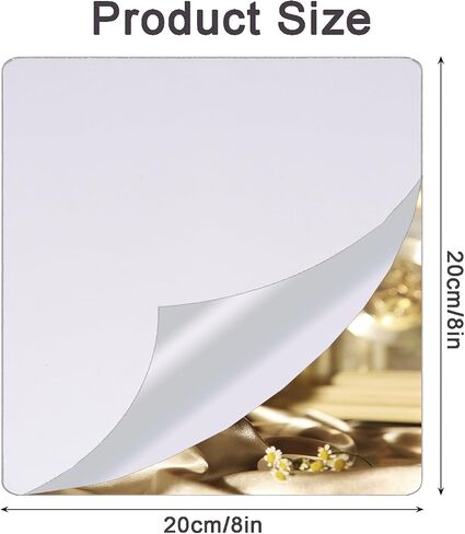 4Pcs School Shatter Proof Plastic Mirrors 8 x 8 Inch Self Adhesive Acrylic Mirror Small Flexible Mirror Sheets Wall Stickers Round Corners Double Sided Protective Film Supply for Classroom in Kuwait