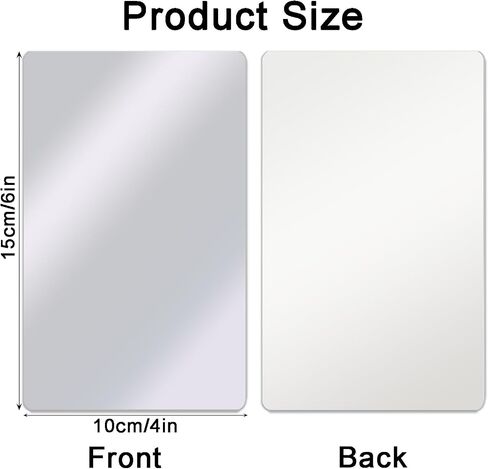 4Pcs School Shatter Proof Plastic Mirrors 8 x 8 Inch Self Adhesive Acrylic Mirror Small Flexible Mirror Sheets Wall Stickers Round Corners Double Sided Protective Film Supply for Classroom in Kuwait