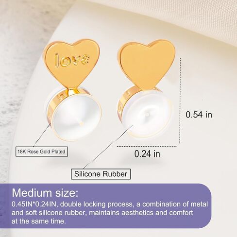 HANGINTHERE 6 Pcs Mixe Silicone Earring Backs for Stud Hoop Earrings Dangle Earrings Heavy Duty Earrings,Size: 0.2 * 0.24 * 0.45 in in Saudi Arabia
