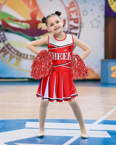 JenPen Cheerleader Costume for Girls Cute Cheerleading Outfit Cheer Uniform for Halloween Dress Up with Accessories in Saudi Arabia
