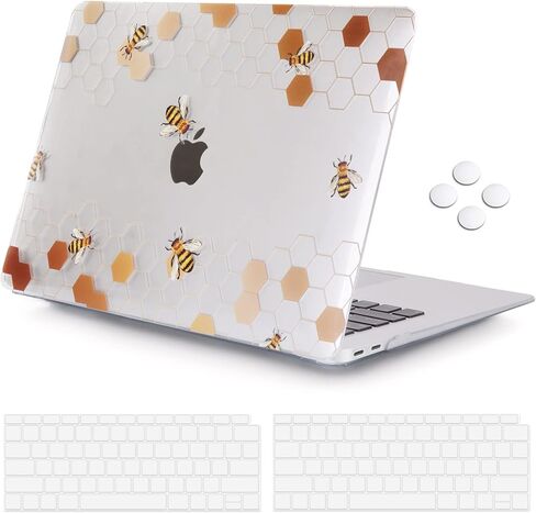 iCasso Compatible with MacBook Air 13 inch Case 2021-2018 Release A2337/A1932/A2179, Hard Shell Case Cover and Keyboard Cover Only for MacBook Air 13'' with Touch ID Retina Display (Clear) in Kuwait