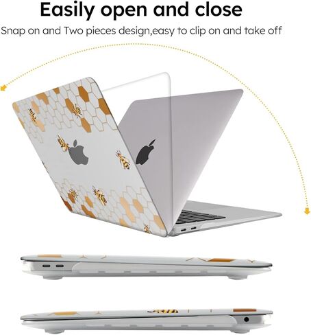 iCasso Compatible with MacBook Air 13 inch Case 2021-2018 Release A2337/A1932/A2179, Hard Shell Case Cover and Keyboard Cover Only for MacBook Air 13'' with Touch ID Retina Display (Clear) in Kuwait