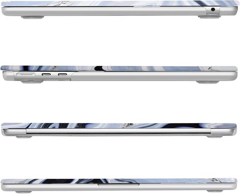 MOSISO Compatible with MacBook Air 13 inch Case 2024 2023 2022 M3 A3113 M2 A2681 Touch ID, Plastic Hard Shell&Keyboard Cover&Screen Protector for MacBook Air 13.6 inch Case M2 M3, Blue Flowing Marble in Saudi Arabia