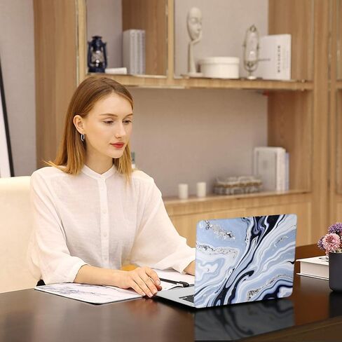 MOSISO Compatible with MacBook Air 13 inch Case 2024 2023 2022 M3 A3113 M2 A2681 Touch ID, Plastic Hard Shell&Keyboard Cover&Screen Protector for MacBook Air 13.6 inch Case M2 M3, Blue Flowing Marble in Saudi Arabia