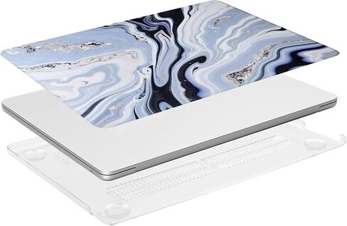 MOSISO Compatible with MacBook Air 13 inch Case 2024 2023 2022 M3 A3113 M2 A2681 Touch ID, Plastic Hard Shell&Keyboard Cover&Screen Protector for MacBook Air 13.6 inch Case M2 M3, Blue Flowing Marble in Saudi Arabia