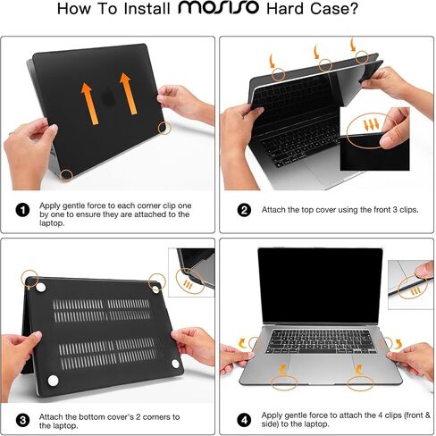 حافظة MOSISO متوافقة مع جهاز MacBook Air 15 بوصة إصدار 2023 2024 M3 A3114 M2 A2941 مع معرف اللمس، غطاء حماية صلب من البلاستيك على شكل مرج الزهور وغطاء لوحة المفاتيح، شفاف in Saudi Arabia