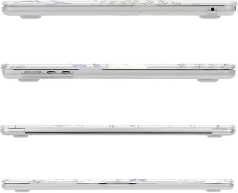 حافظة MOSISO متوافقة مع جهاز MacBook Air 15 بوصة إصدار 2023 2024 M3 A3114 M2 A2941 مع معرف اللمس، غطاء حماية صلب من البلاستيك على شكل مرج الزهور وغطاء لوحة المفاتيح، شفاف in Saudi Arabia