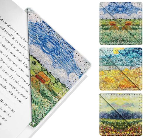 Personalized Leather Bookmarks, Magnetic Corner Bookmarks Book Mark Page Magnetic Markers with Magnetic Buckle for Book Lovers Kids Women Students Teachers School Home Office Reading Supplies (3pack) in Saudi Arabia