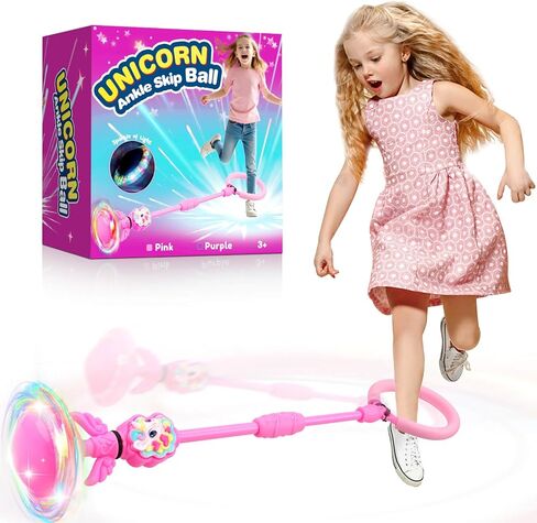 YOTOY Ankle Skip Ball for Kids Toys Age 6-10 Years Old, Unicorn Skip It Toy for Kids, Indoor & Outdoor Toys for Kids, Birthday Gift for 6 7 8 9 10 Year Old Girls in Saudi Arabia