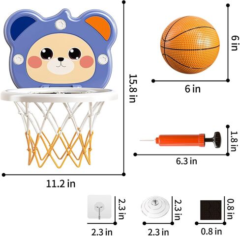 TEMI Indoor Mini Basketball Hoop for Toddlers Kids Boys Age 2 3 4 5 6, Toddlers Basketball Hoop with 4 Balls & Electronic Scoreboard, Toddler Boys Toys, Christmas Birthday Toys Gifts for Boys 3 4 5 6 in Saudi Arabia