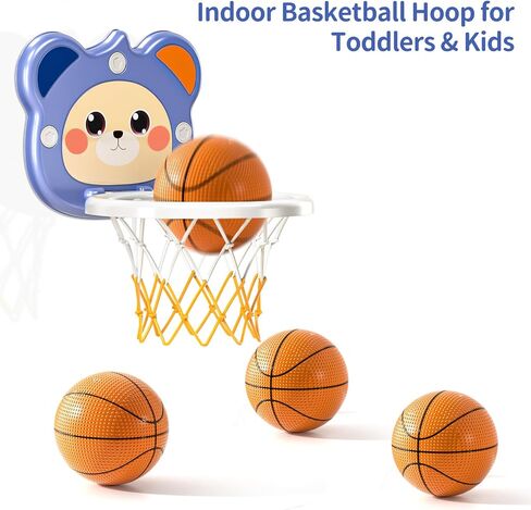 TEMI Indoor Mini Basketball Hoop for Toddlers Kids Boys Age 2 3 4 5 6, Toddlers Basketball Hoop with 4 Balls & Electronic Scoreboard, Toddler Boys Toys, Christmas Birthday Toys Gifts for Boys 3 4 5 6 in Saudi Arabia