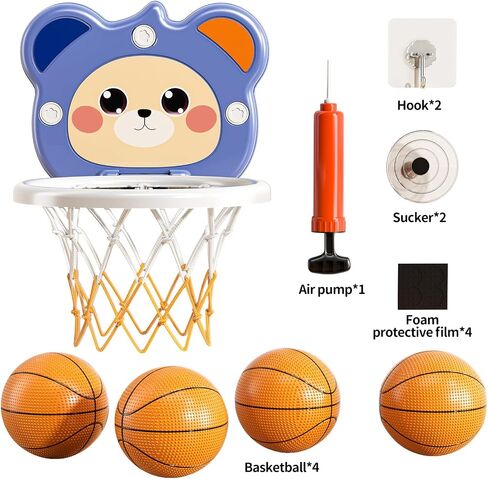 TEMI Indoor Mini Basketball Hoop for Toddlers Kids Boys Age 2 3 4 5 6, Toddlers Basketball Hoop with 4 Balls & Electronic Scoreboard, Toddler Boys Toys, Christmas Birthday Toys Gifts for Boys 3 4 5 6 in Saudi Arabia