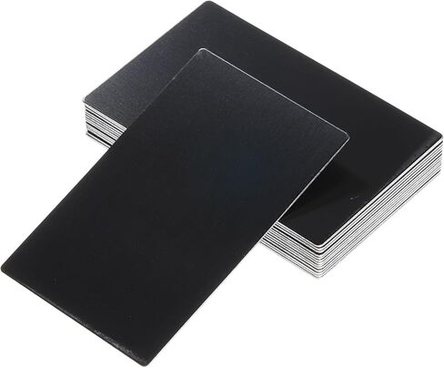 uxcell 15Pcs Blank Metal Business Cards 80 x 50 x 1mm Anodized Aluminum Sheet Name Card for Laser Engraving DIY Cards, Black in Saudi Arabia