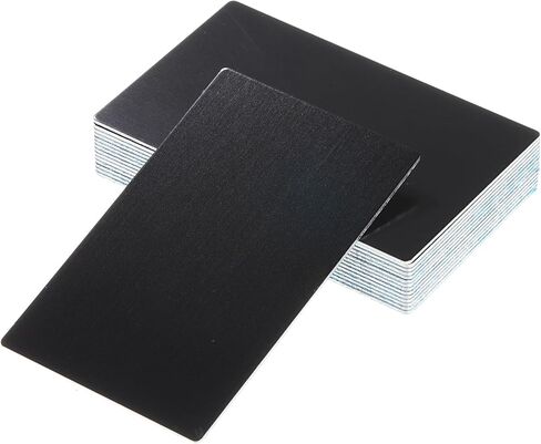 uxcell 15Pcs Blank Metal Business Cards 80 x 50 x 1mm Anodized Aluminum Sheet Name Card for Laser Engraving DIY Cards, Black in Saudi Arabia
