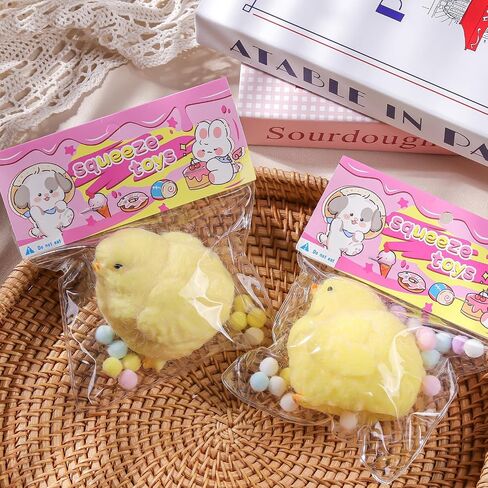 2 PCS Chick Squishies Toys, Stretchy Chick Stress Relief Simulation Fake Chick Fidget Toy for Adults Teenage Party Favors in Saudi Arabia