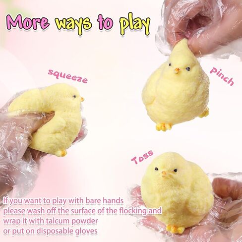 2 PCS Chick Squishies Toys, Stretchy Chick Stress Relief Simulation Fake Chick Fidget Toy for Adults Teenage Party Favors in Saudi Arabia