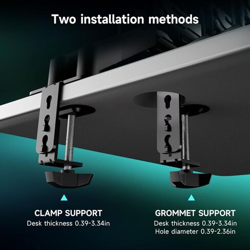 Pholiten Monitor and Laptop Mount for Max 32" Monitor and 17" Laptop, Dual Monitor Mount Holds up to 22lbs,Laptop Tray Stand with Gas Spring Arm,Adjustable Monitor Laptop Mount Stand in Kuwait