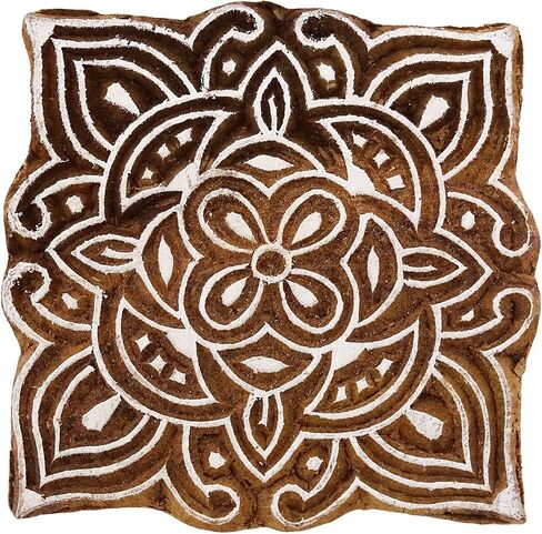 Knitwit Indian Decorative Floral Wooden Textile Stamps Wood New Indian Printing Block in Saudi Arabia