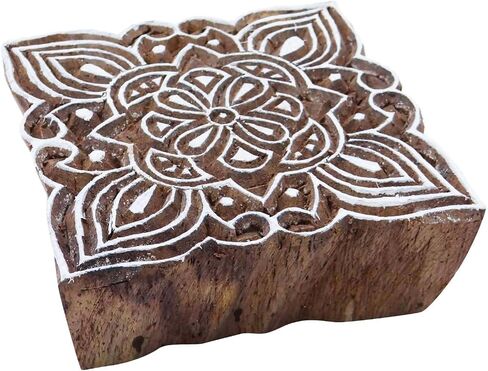 Knitwit Indian Decorative Floral Wooden Textile Stamps Wood New Indian Printing Block in Saudi Arabia