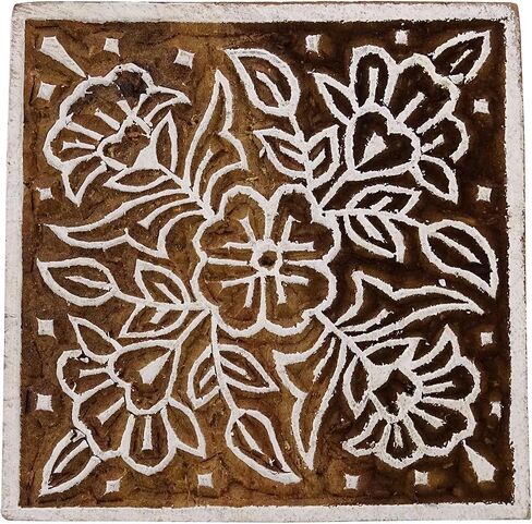 Knitwit Indian Decorative Floral Wooden Textile Stamps Wood New Indian Printing Block in Saudi Arabia